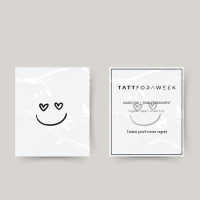 Tijdelijke tattoo smiley hartjes | Neptattoo volwassenen | Tijdelijke tattoo voor volwassenen | Temporary tattoo | Plaktattoos voor volwassenen | Neptattoos | Probeer zorgeloos een tattoo | tattforaweek