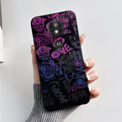 Hoesje Cover Voor Motorola Moto G7 Play Prachtig Hoesje Zachte Siliconen Shell Voor Motorola Moto G7 Power Schattig Cartoon Zwart Hoesje Moto G7 Power