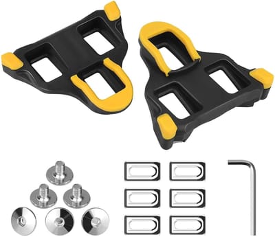 Allecto - Road Bike Pedal Plates - SPD-SL Cleats - Duurzaam en Antislip - Geel - Fiets Cleats - Voor Wegfietsen - Geschikt voor Shimano