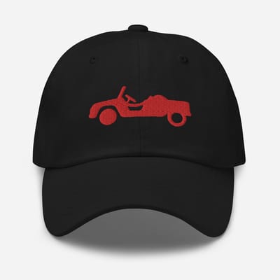De2pktjes - Rood geborduurde pet Citroën Méhari HOPI - Zwart