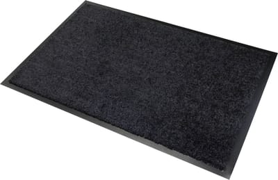 Wicotex - Deurmat - Schoonloopmat - Drooglooploopmat - Wash & Clean - Afmeting - 40x60cm - Zwart - Inclusief rand