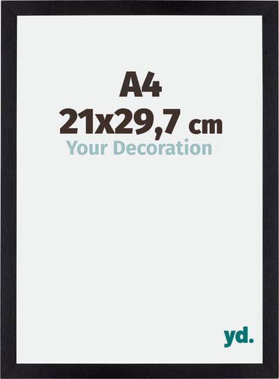 Your Decoration - Fotolijst A4 21x 29,7 cm - MDF - Zwart Mat - Mura