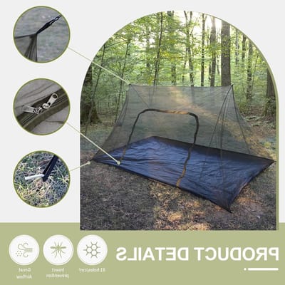 Grote Muggennet 240 x 140 x 110 cm, Lichtgewicht met Rits, Ideaal voor Kamperen en Reizen, Bescherming tegen Insecten