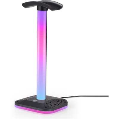 Koptelefoonstandaard RGB-licht voor bureau-pc Gaming Headset Onderkant Antislip Headset Display Ondersteuning zwart