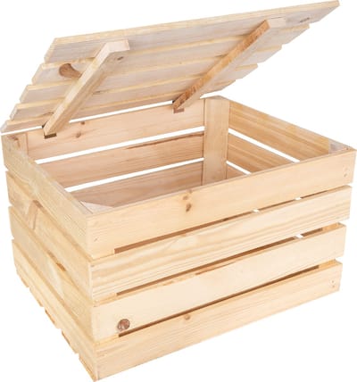 Creative Deco Natuurlijke Houten Doos met Groot Deksel | 50 x 40 x 30 cm | Kerst, Kerstmis Cadeau
