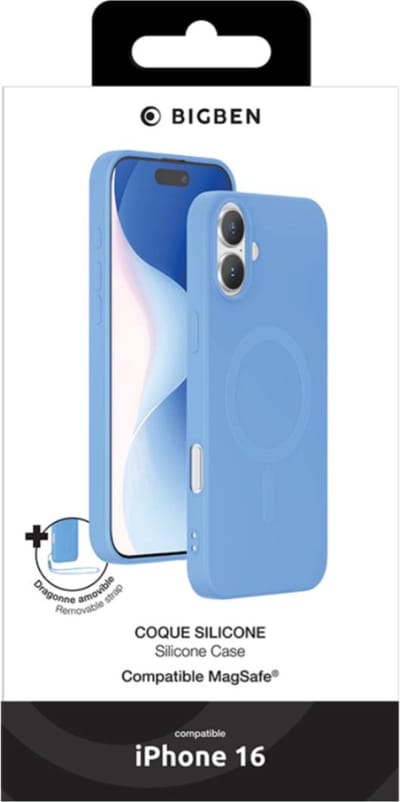 Bigben Connected, Hoesje geschikt voor iPhone 16 - MagSafe, Blauw