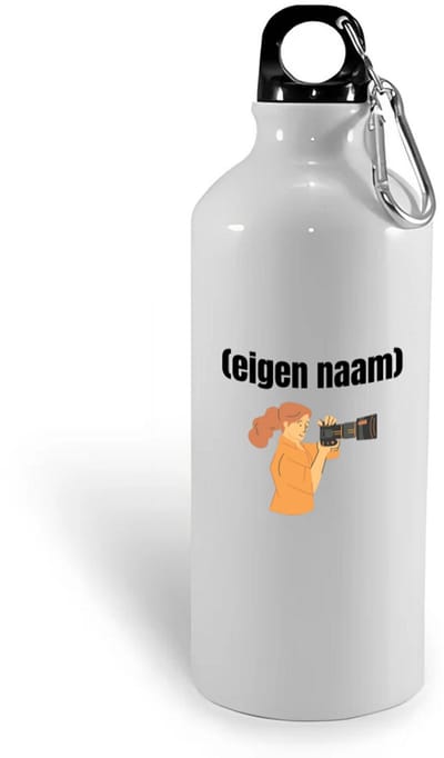 Hacebo® - fotograaf vrouw met eigen naam waterfles - Fotograaf - fotografen - leuk cadeau voor iemand die houd van foto's maken - cadeau - kado - water fles - 400ML