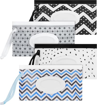 4x Hervulbare Reisdoekjes Hoesjes - Waterdichte & Draagbare Natte Doekjes Zak voor Baby en Volwassene