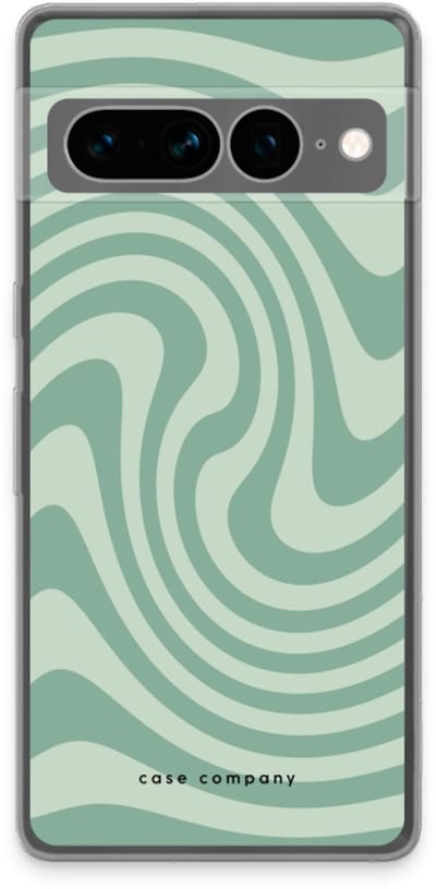 Case Company® - Hoesje geschikt voor Google Pixel 7 Pro hoesje - Swirl Groen - Soft Cover Telefoonhoesje - Bescherming aan alle Kanten en Schermrand