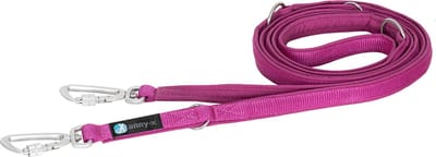 AnnyX Safety-hondenriem-hondenlijn- -politielijn-4 -voudig-verstelbaar-volledig gewatteerd- anti-escape -kleur-Zonnenhoed-Rose.