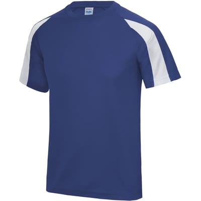 Just Cool Contrast Cool T JC003 - ROYAL BLUE/ARCTIC WHITE - L