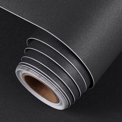 Matte Zwart Wanddecoratie - Peel and Stick Zelfklevend Vinyl voor Kasten, Bureau en Planken - Waterdicht en Verwijderbaar 40cm x