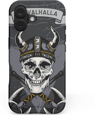 Casetastic hoesje geschikt voor Apple iPhone 16 - MagSafe - Dubbellaagse bescherming - Valhalla - Fashion Case - Donkergrijs Grijs