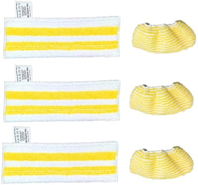 Stoomreiniger Accessoires - 3 Stuks Doekstrips en 3 Stuks Doekhoezen, Compatibel met Duitse Karcher SC1/SC2/SC3/SC4/SC5/SV7