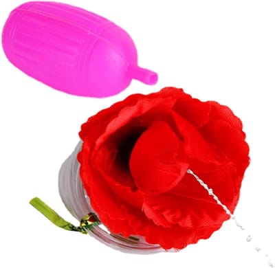 Rozen Speeltje - Nep Bloem - Grappen Uithalen - Water Spuitend - 60 cm Slang - Rood
