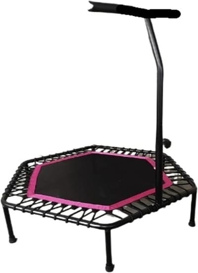Binnentrampoline - Gymnastiek trampoline - Cardio training - Met handvat - 100x100x100mm - Roze