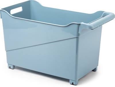 Plasticforte Opbergbox - blauw - 45 x 24 cm - kunststof - op wieltjes