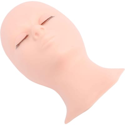Wimper Mannequin Hoofd Silicone Vervanging Ooglid Wimper Oefenmodel Hoofd Enkelvoudig Ooglid beige