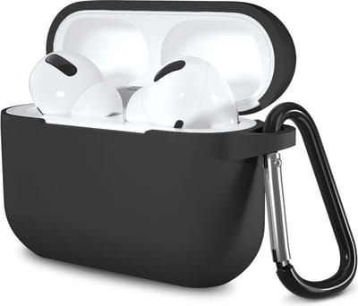 Hoesje geschikt voor Airpods Pro 2019 - Schokbestendig siliconen Case Silicone met clip - Zwart