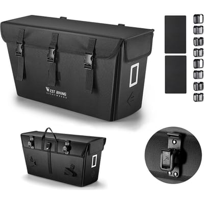 Sac de siège arrière de vélo électrique Sac de rangement pour vélo Sac de siège de porte-vélo de grande capacité Sac de siège de vélo buckle fixation gray