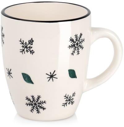 Mok Keramiek Sneeuwvlok 350 ml - Koffiemok - Theebeker - Koffie - Beker