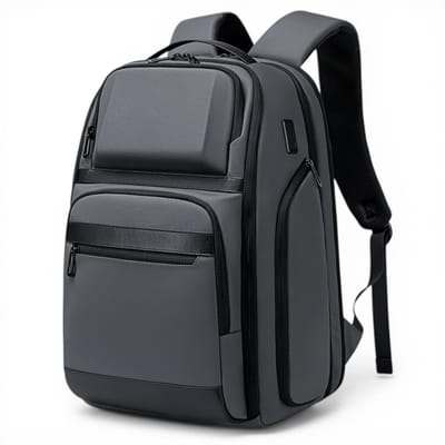 Laptop Rugzak 17.3 inch - 36L-48L Uitbreidbaar - Travel Backpack met USB Poort - Front Loader - Anti-Diefstal - zakelijk - Reizen - Grijs