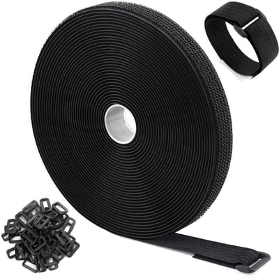 Dailygoods- Kabelbinders 15 m x 2 cm - Herbruikbaar - Verstelbaar - Klittenband - Snoerorganizer - Draadbeheer - Vrije snijlengte - Klittenbandriemen
