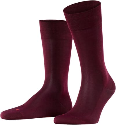 FALKE Sensitive Malaga drukvrije comfort tailleband katoen sokken heren rood - maat 39-42