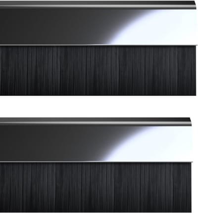 Tochtstrips Deurborstel Onderkant 2x838mm Verstelbaar Chromen Afwerking