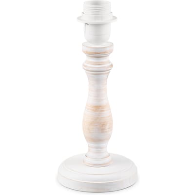 Home Sweet Home - Landelijke tafellamp voet Femme voor lampenkap - Wit - 11.5/11.5/26.5cm - gemaakt van Hout - geschikt voor E27 LED lichtbron -
