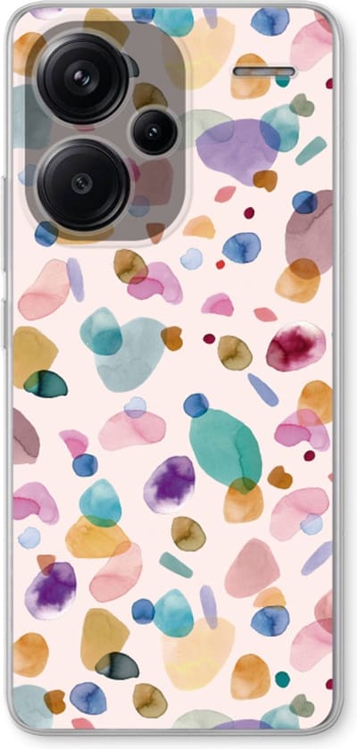 Case Company® - Hoesje geschikt voor Xiaomi Redmi Note 13 Pro plus hoesje - Terrazzo Memphis - Soft Cover Telefoonhoesje - Bescherming aan alle Kanten en Schermrand