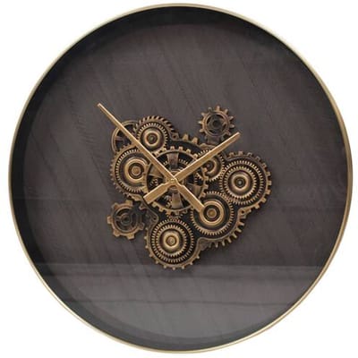 Ronde wandklok van MDF goud - 60x60x7.5 cm | Cozy Ibiza