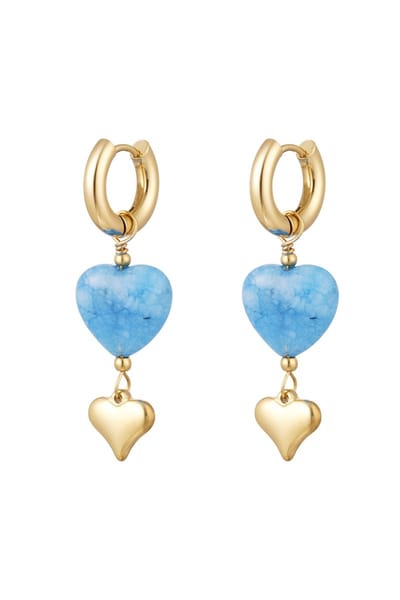 Oorbellen hartendief - blauw