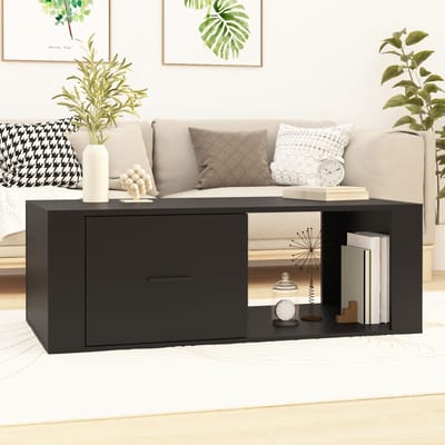 vidaXL - Salontafel - 100x50,5x35 - cm - bewerkt - hout - zwart