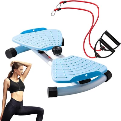 Taille Twist Board - Buiktrainer Core - Thuis Fitness - Stille Training - 53.5 x 34.5 cm - Blauw