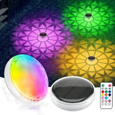 Drijvende Zwembadverlichting - Zonne Verlichting - Sfeer Creëren - Oplaadbaar met Afstandsbediening - 11 cm Diameter - 9 Kleuren RGB