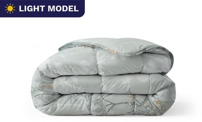 Zelesta Royalbed Light Aqua Forest 200x200cm - Zomerdekbed zonder overtrek - 30 dagen proefslapen - Wasbaar hoesloos dekbed - Bedrukt dekbed - Zomerdekbed