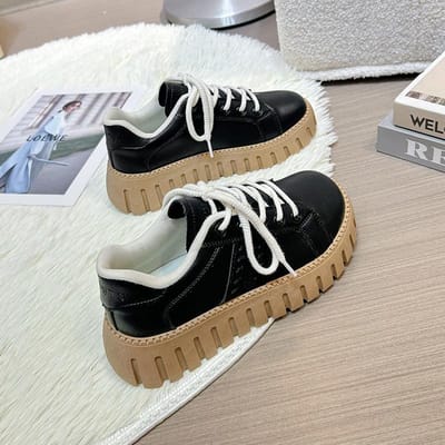 Lente Nieuwe Dikke Zool Muffin Schoenen Vrouwelijk Koreaanse Versie van de Ronde Neus Alles-match Koraar Wit Schoenen Studenten Streetstyle Trend 40
