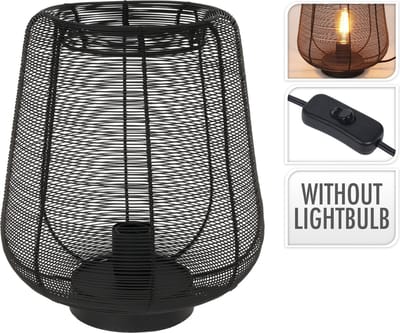 H&SCollection-tafellamp-fijn metaaldraad-zwart-33 cm