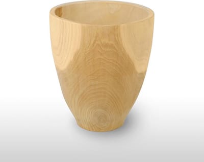 Natuurlijke Teakhouten Vaas – 29 cm - Handgemaakt Ambacht uit Indonesië - Ø 25 cm
