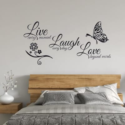 Zelfklevende Quote Motto Muursticker Slaapkamer Woonkamer Muursticker Huisdecoratie white