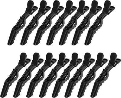 15-delige Alligator Haarclips voor Haarstyling en Sectie, Zwarte Clips met Brede Tanden en Dubbele Scharnier voor Dun en Dik Haar, Perfect voor Kappers en Thuisgebruik