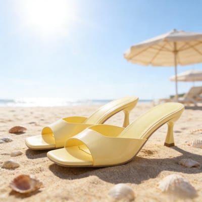 Echt Leder Franse Slimme Hak Slippers voor Dames Zomer Sandalen Dames Zoete Ronde Neus Slipper Dames Schoenen 38 beige