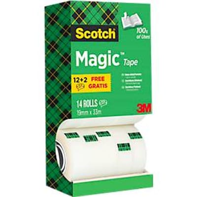 Plakband Scotch® Magic™ 8R14TPR, beschrijfbaar, onzichtbaar, matwit, 14 rollen voordeelpakket