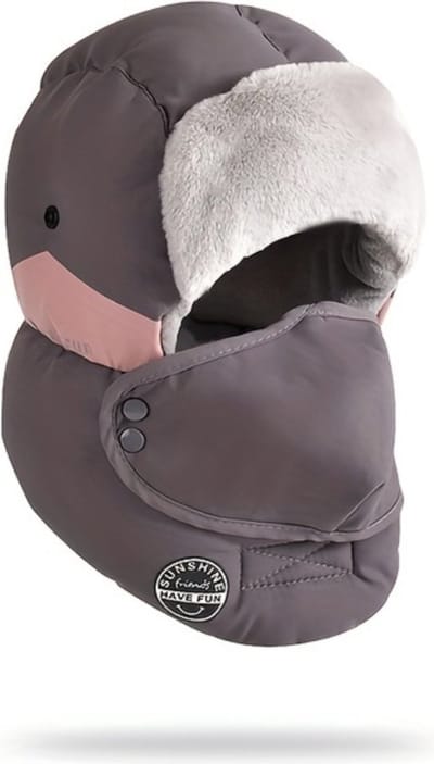 Bovista Wintermuts - Heren - Dames - Volwassenen - Muts - Ski Mask - Bivakmuts - Balaclava - Ski Masker - Wintersport - Full Face Mask - Winter Masker - Donkergrijs Roze