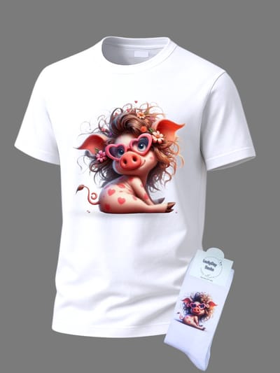 Valentijnscadeau - Valentijn cadeau - Love - Hartje - Shirt - T-shirt Liefde - Cadeauset shirt met sokken - Grappig cadeau voor vrouw en man - Valentijnsdag - T-shirt voor dames en heren met tekst - Maat S