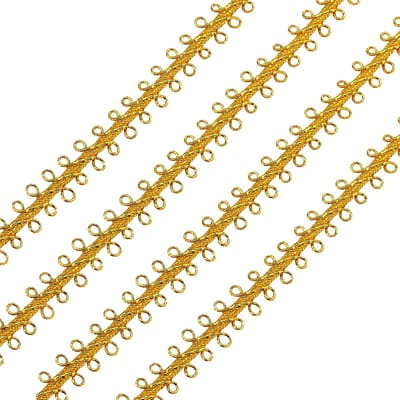 Dailygoody - Metallic Vlecht Kant Trim - Handgemaakte Decoratieve Trim - Gouden Cirkel - 45m x 9mm - DIY Kostuum Accessoires - Perfect voor Creatieve ...