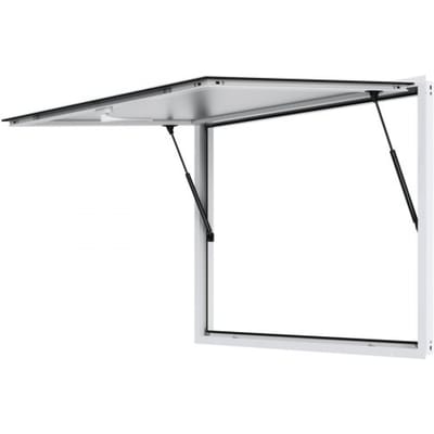 VEVOR Food Truck Raam 1220 x 915 mm Aluminiumlegering Food Truck Service Raam, Draaibaar tot 85° Serveerraam met Luifeldeur en Trekhaak, voor Food Trucks