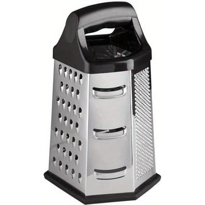 Professionele rasp van roestvrij staal met 6 zijden Multifunctionele groentesnijder Shredder Handmatige kaasschaaf Keukengereedschap zwart