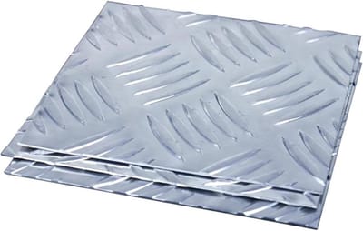 Aluminium Plaat - Traanplaat Loopvlak - Vloer Bescherming - Lichtgewicht Sterk - 200x200 mm - Zilverkleurig